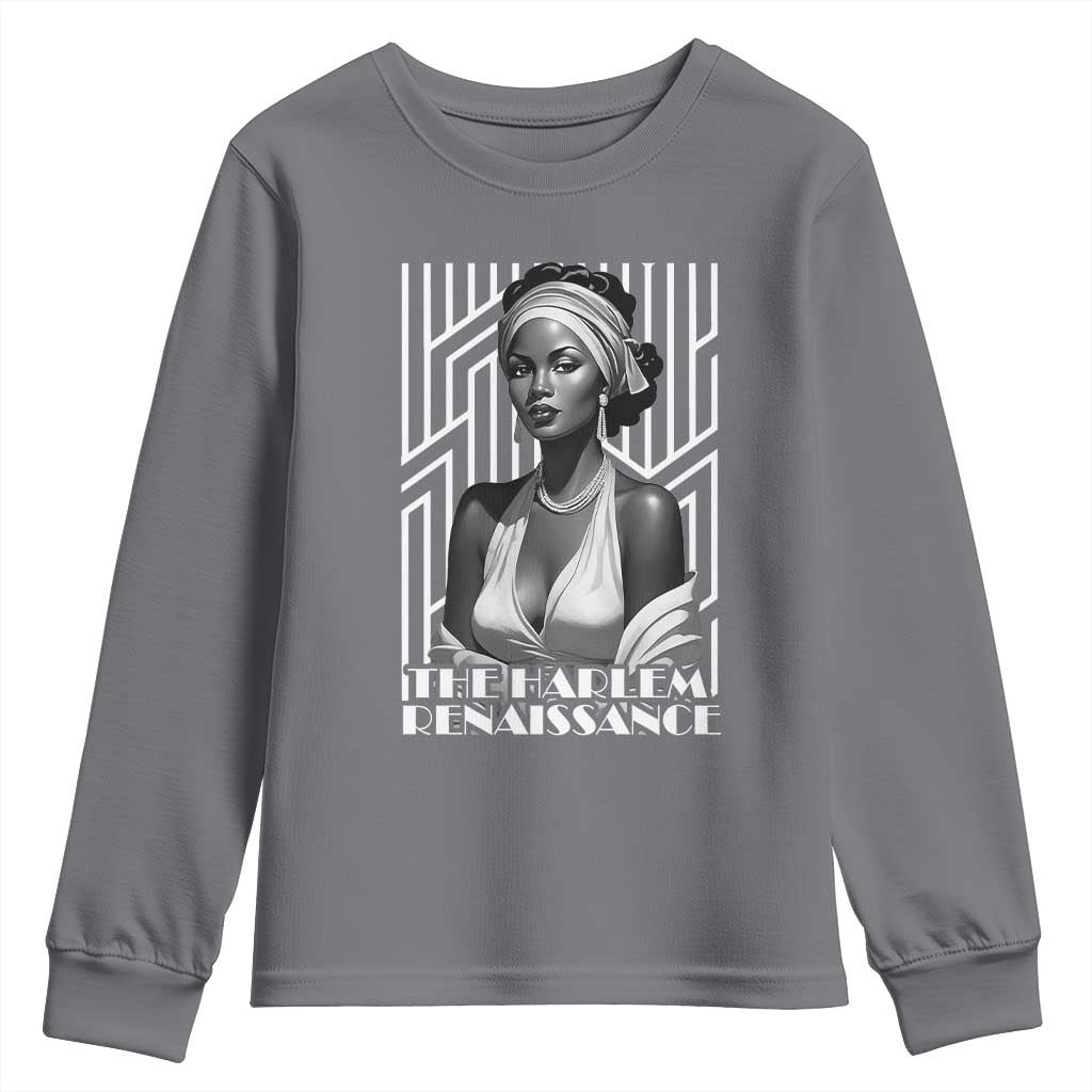 The Harlem Renaissance Youth Sweatshirt Black Woman 1920s Black History Month TS11 Charcoal Print Your Wear
