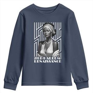 The Harlem Renaissance Youth Sweatshirt Black Woman 1920s Black History Month TS11 Navy Print Your Wear