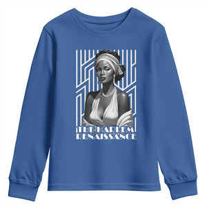The Harlem Renaissance Youth Sweatshirt Black Woman 1920s Black History Month TS11 Royal Blue Print Your Wear