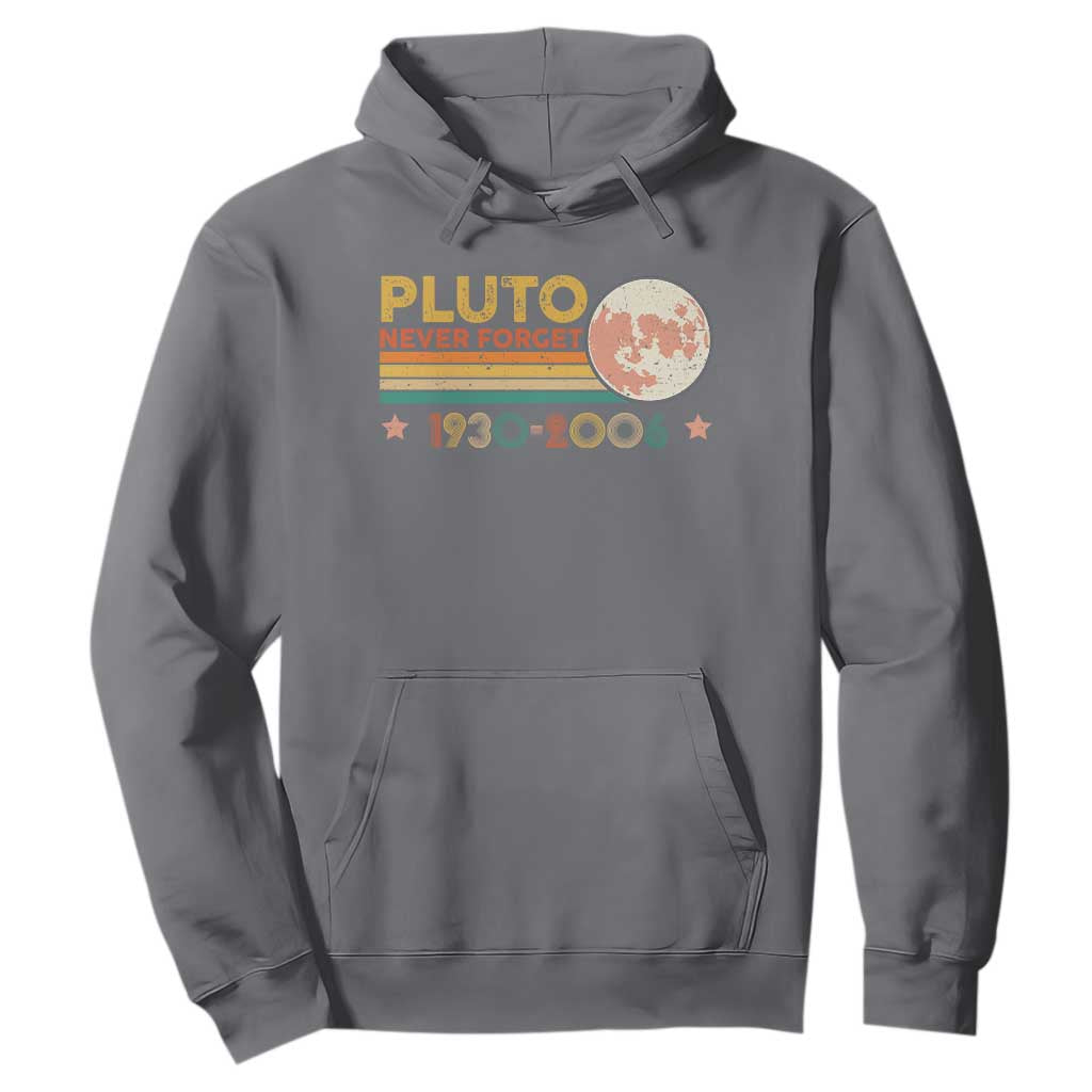 Funny Never Forget Pluto 1930 2006 Hoodie Retro Stripes TS11 Charcoal Print Your Wear