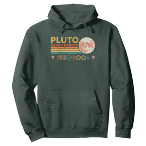 Funny Never Forget Pluto 1930 2006 Hoodie Retro Stripes TS11 Dark Forest Green Print Your Wear