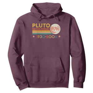 Funny Never Forget Pluto 1930 2006 Hoodie Retro Stripes TS11 Maroon Print Your Wear