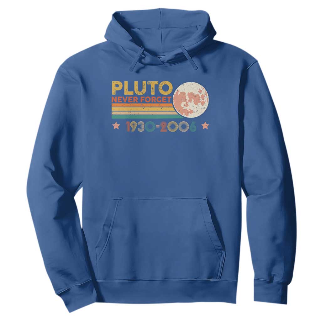 Funny Never Forget Pluto 1930 2006 Hoodie Retro Stripes TS11 Royal Blue Print Your Wear