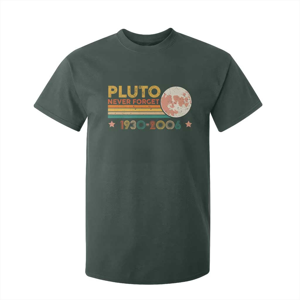 Funny Never Forget Pluto 1930 2006 T Shirt For Kid Retro Stripes TS11 Dark Forest Green Print Your Wear
