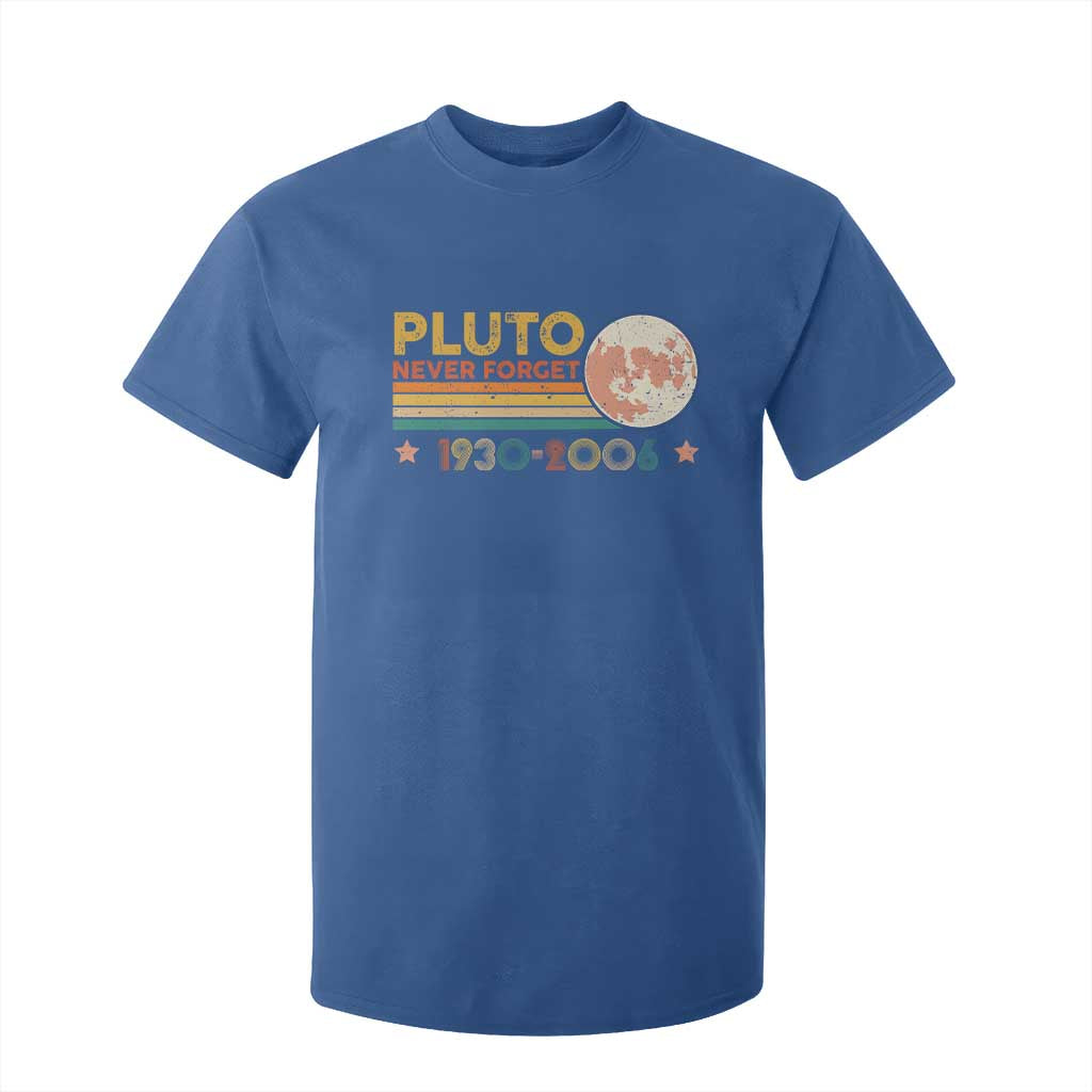 Funny Never Forget Pluto 1930 2006 T Shirt For Kid Retro Stripes TS11 Royal Blue Print Your Wear