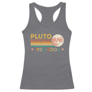 Funny Never Forget Pluto 1930 2006 Racerback Tank Top Retro Stripes TS11 Charcoal Print Your Wear