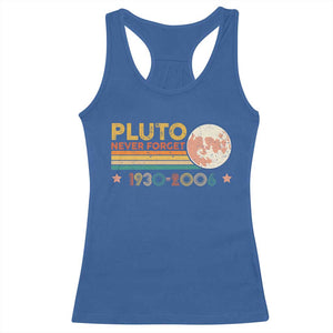 Funny Never Forget Pluto 1930 2006 Racerback Tank Top Retro Stripes TS11 Royal Blue Print Your Wear