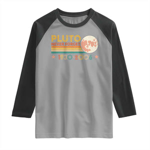 Funny Never Forget Pluto 1930 2006 Raglan Shirt Retro Stripes TS11 Sport Gray Black Print Your Wear