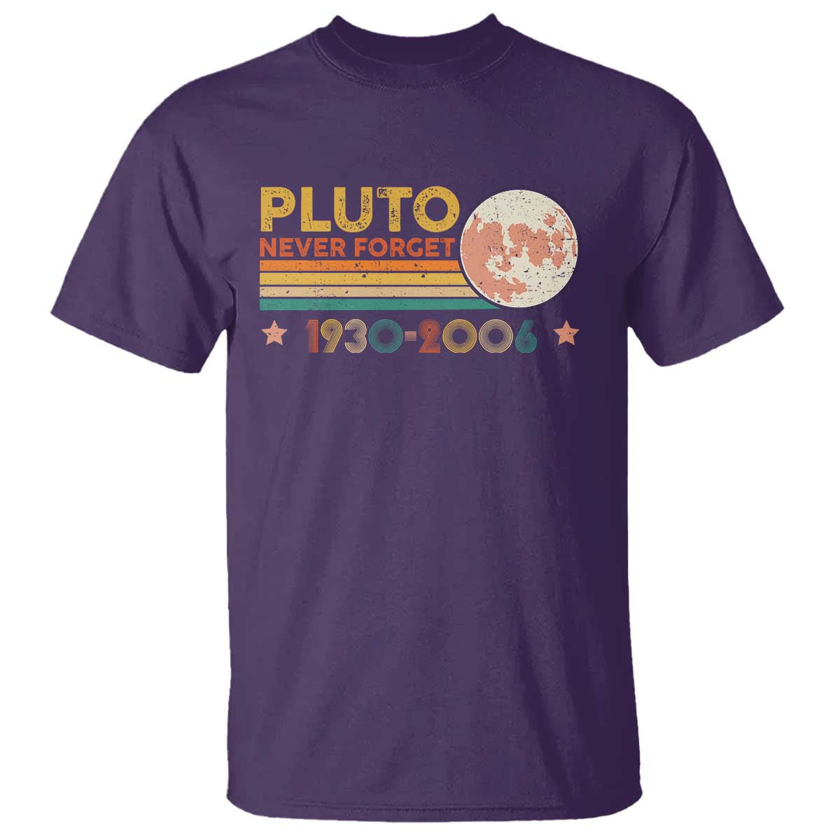 Funny Never Forget Pluto 1930 2006 T Shirt Retro Stripes TS11 Purple Print Your Wear