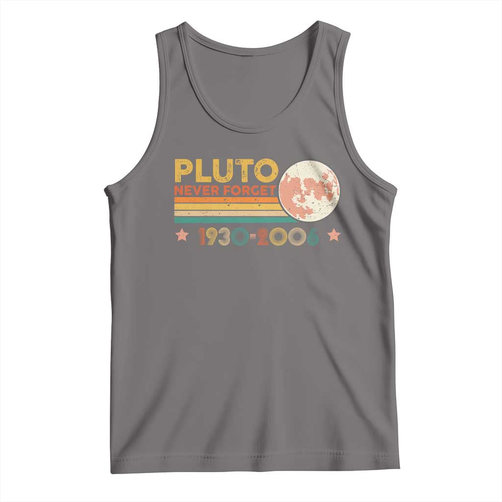 Funny Never Forget Pluto 1930 2006 Tank Top Retro Stripes TS11 Deep Heather Print Your Wear