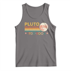 Funny Never Forget Pluto 1930 2006 Tank Top Retro Stripes TS11 Deep Heather Print Your Wear