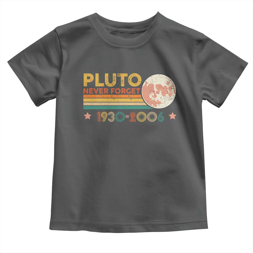 Funny Never Forget Pluto 1930 2006 Toddler T Shirt Retro Stripes TS11 Dark Heather Print Your Wear