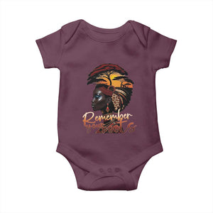 Black History Month Baby Onesie Remember Your Roots African Safari TS11 Maroon Print Your Wear