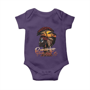 Black History Month Baby Onesie Remember Your Roots African Safari TS11 Purple Print Your Wear