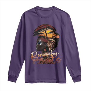 Black History Month Long Sleeve Shirt Remember Your Roots African Safari TS11 Purple Print Your Wear