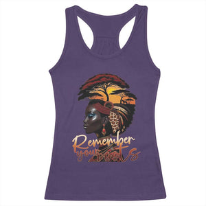 Black History Month Racerback Tank Top Remember Your Roots African Safari TS11 Purple Print Your Wear