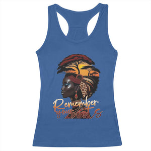 Black History Month Racerback Tank Top Remember Your Roots African Safari TS11 Royal Blue Print Your Wear