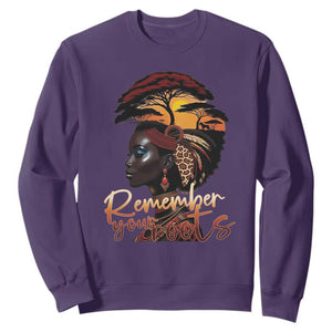 Black History Month Sweatshirt Remember Your Roots African Safari TS11 Purple Print Your Wear