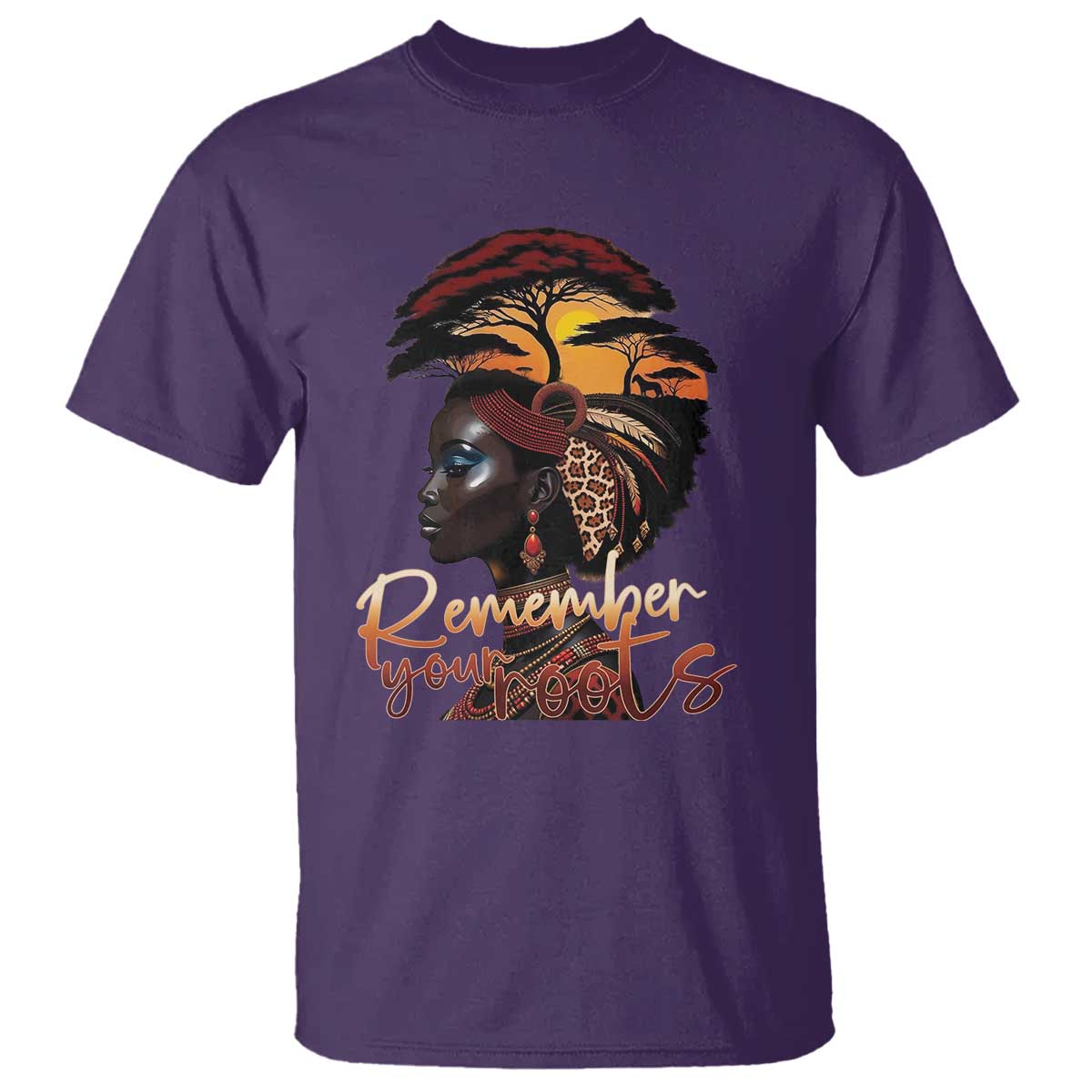 Black History Month T Shirt Remember Your Roots African Safari TS11 Purple Print Your Wear