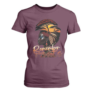 Black History Month T Shirt For Women Remember Your Roots African Safari TS11 Maroon Print Your Wear