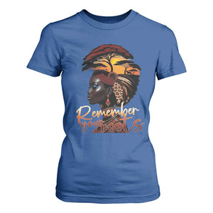Black History Month T Shirt For Women Remember Your Roots African Safari TS11 Royal Blue Print Your Wear