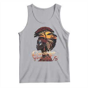 Black History Month Tank Top Remember Your Roots African Safari TS11 Athletic Heather Print Your Wear