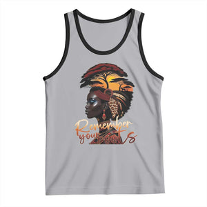 Black History Month Tank Top Remember Your Roots African Safari TS11 Athletic Heather Black Print Your Wear