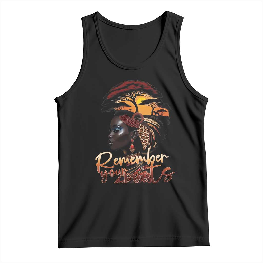 Black History Month Tank Top Remember Your Roots African Safari TS11 Black Print Your Wear