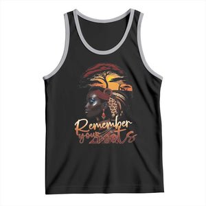Black History Month Tank Top Remember Your Roots African Safari TS11 Black Athletic Heather Print Your Wear