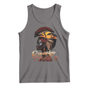 Black History Month Tank Top Remember Your Roots African Safari TS11 Deep Heather Print Your Wear
