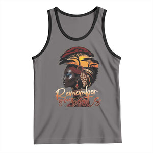 Black History Month Tank Top Remember Your Roots African Safari TS11 Deep Heather Black Print Your Wear