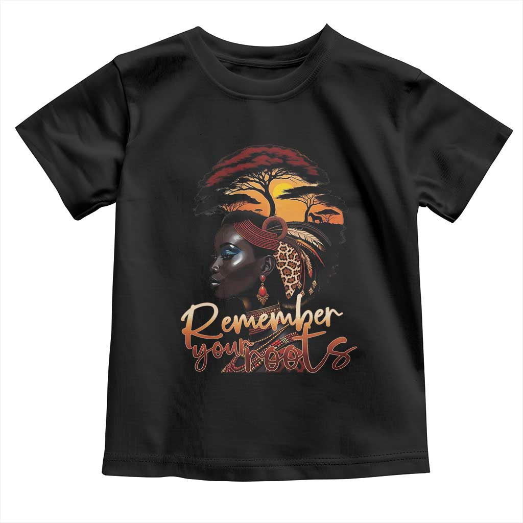 Black History Month Toddler T Shirt Remember Your Roots African Safari TS11 Black Print Your Wear