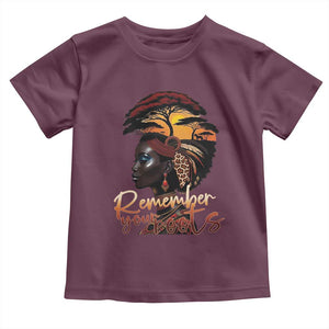 Black History Month Toddler T Shirt Remember Your Roots African Safari TS11 Maroon Print Your Wear