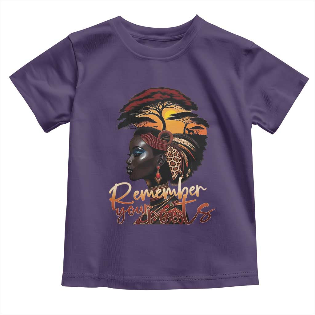 Black History Month Toddler T Shirt Remember Your Roots African Safari TS11 Purple Print Your Wear