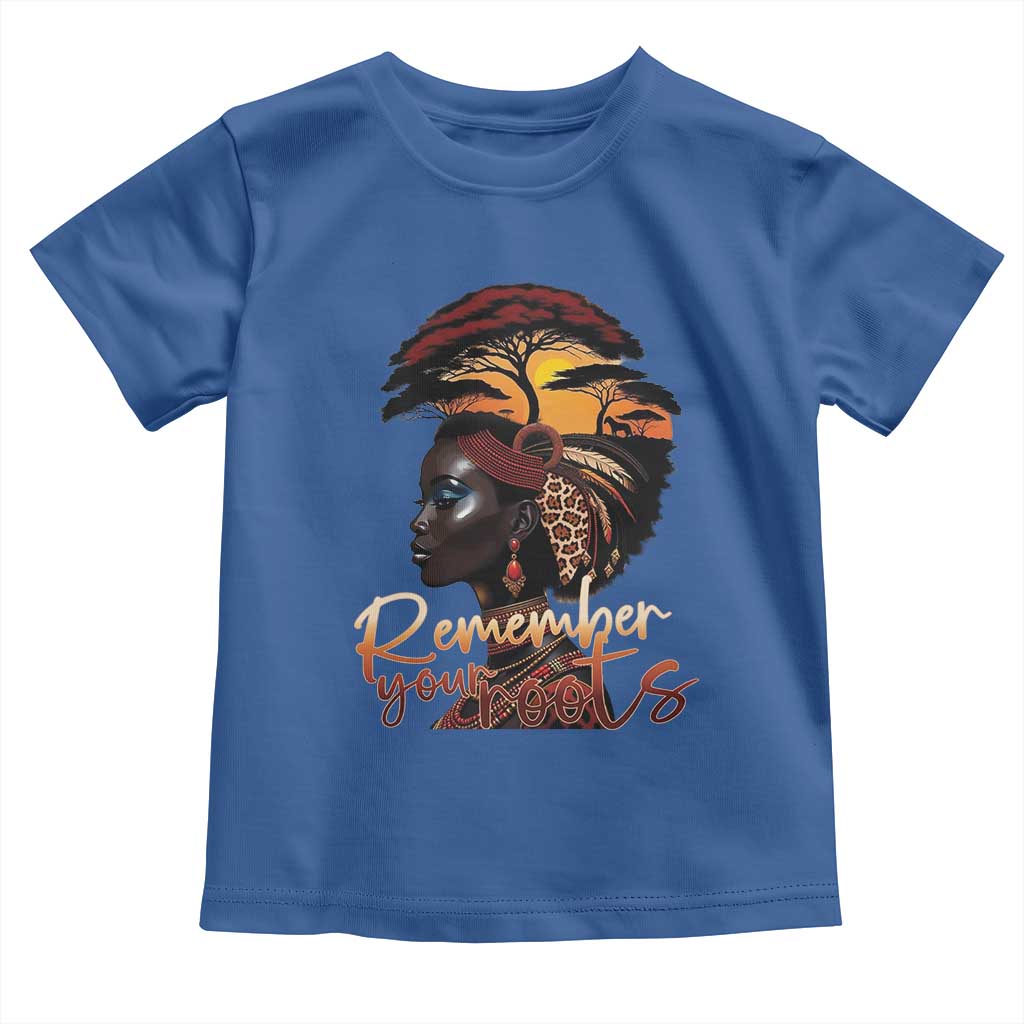 Black History Month Toddler T Shirt Remember Your Roots African Safari TS11 Royal Blue Print Your Wear