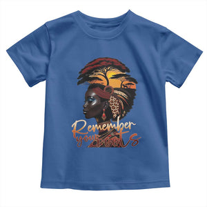 Black History Month Toddler T Shirt Remember Your Roots African Safari TS11 Royal Blue Print Your Wear