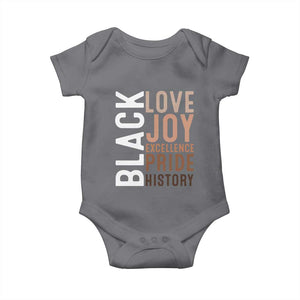 Black Love Joy Excellence Pride History Baby Onesie Proud African American TS11 Charcoal Print Your Wear