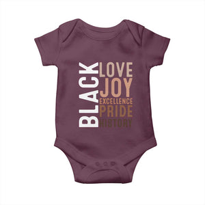 Black Love Joy Excellence Pride History Baby Onesie Proud African American TS11 Maroon Print Your Wear