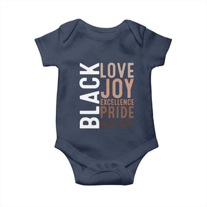 Black Love Joy Excellence Pride History Baby Onesie Proud African American TS11 Navy Print Your Wear