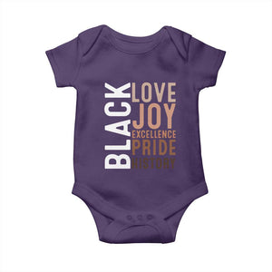Black Love Joy Excellence Pride History Baby Onesie Proud African American TS11 Purple Print Your Wear