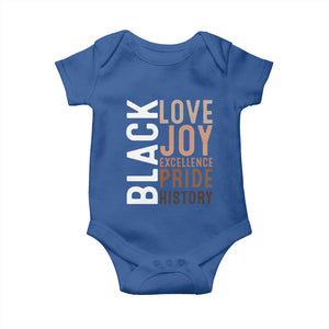 Black Love Joy Excellence Pride History Baby Onesie Proud African American TS11 Royal Blue Print Your Wear