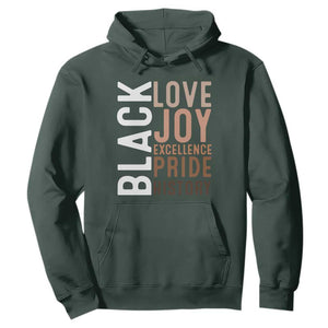 Black Love Joy Excellence Pride History Hoodie Proud African American TS11 Dark Forest Green Print Your Wear