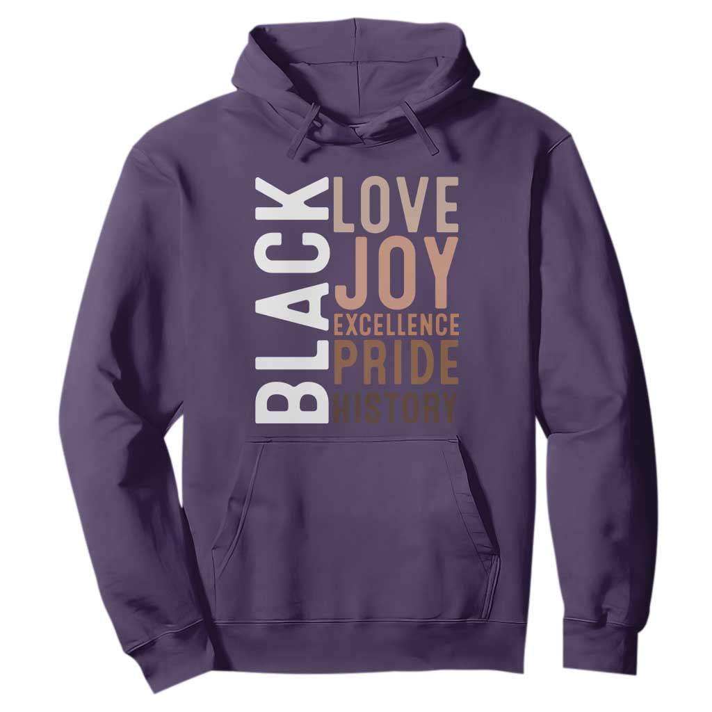 Black Love Joy Excellence Pride History Hoodie Proud African American TS11 Purple Print Your Wear