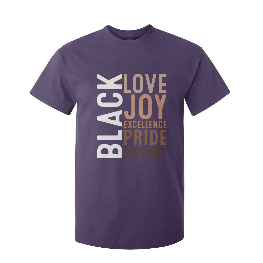 Black Love Joy Excellence Pride History T Shirt For Kid Proud African American TS11 Purple Print Your Wear