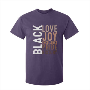 Black Love Joy Excellence Pride History T Shirt For Kid Proud African American TS11 Purple Print Your Wear