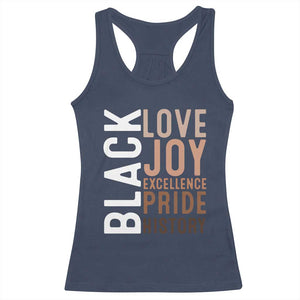 Black Love Joy Excellence Pride History Racerback Tank Top Proud African American TS11 Navy Print Your Wear