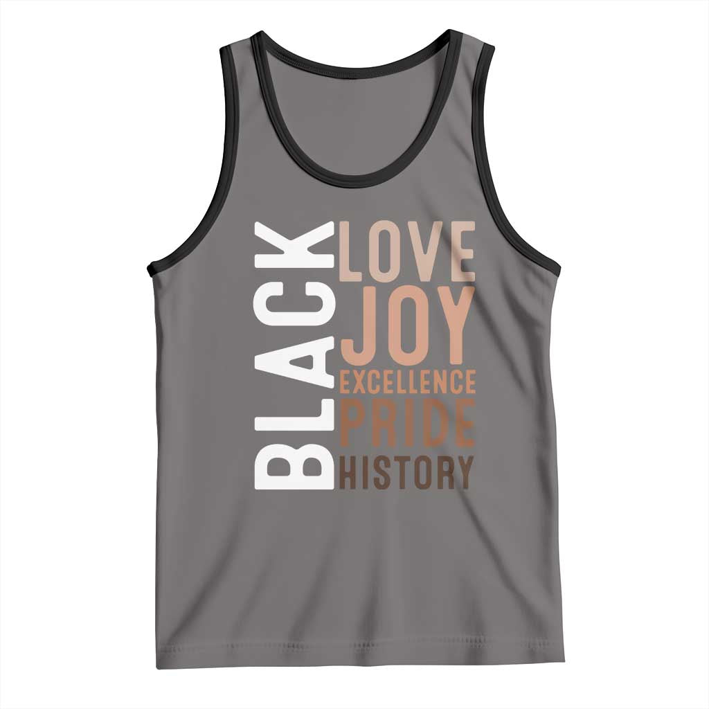 Black Love Joy Excellence Pride History Tank Top Proud African American TS11 Deep Heather Black Print Your Wear