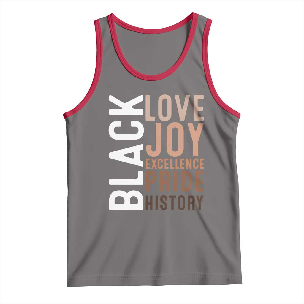 Black Love Joy Excellence Pride History Tank Top Proud African American TS11 Deep Heather Red Print Your Wear