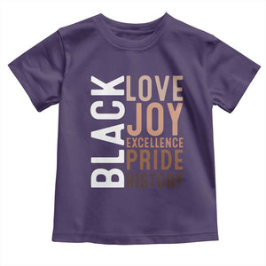 Black Love Joy Excellence Pride History Toddler T Shirt Proud African American TS11 Purple Print Your Wear