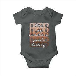 Black Love Joy Excellence Pride History Baby Onesie Proud African American Melanin Brush Stroke TS11 Dark Heather Print Your Wear